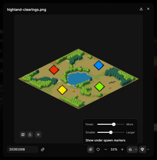 The tree options of the map icon