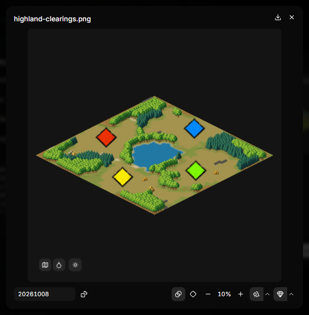 The enlarged map icon with its options